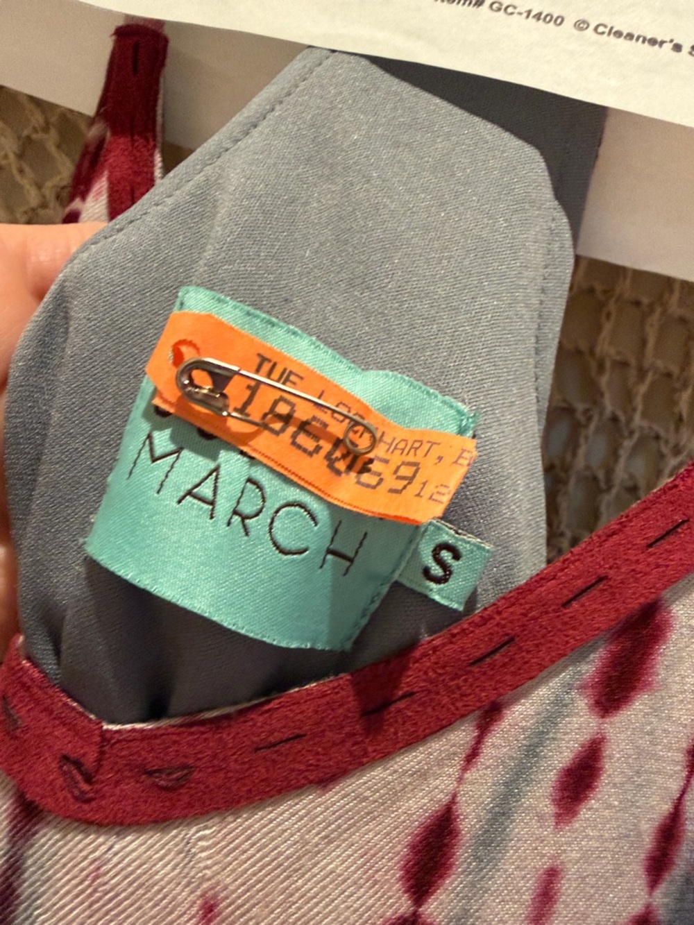 Judith March Red and Gray Tie-Dye Slip Dress - Picture 2 of 15